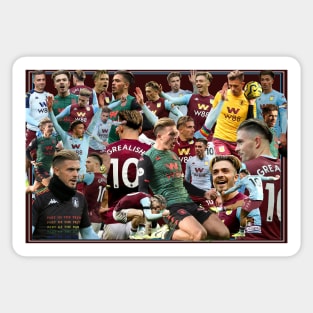 aston villa football club legends prints posters squad jack grealish collage Sticker